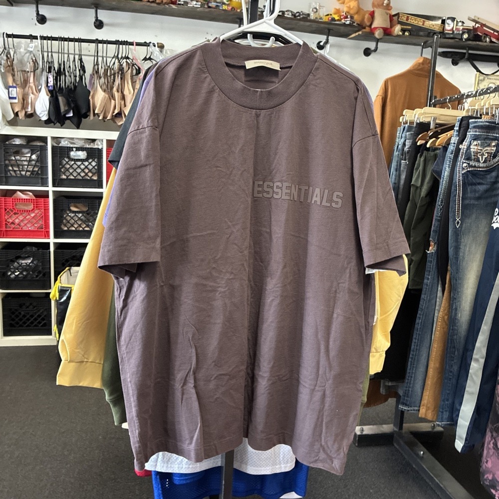 Essentials Fear of God ESSENTIALS Logo Crew Neck Tee Plum Men's SZ XXL POT-2/38